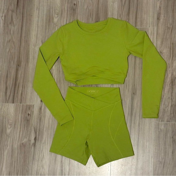 L*Space x Tessa Brooks Aim High Long Sleeve Crop Top and Shorts Set - Picture 2 of 7